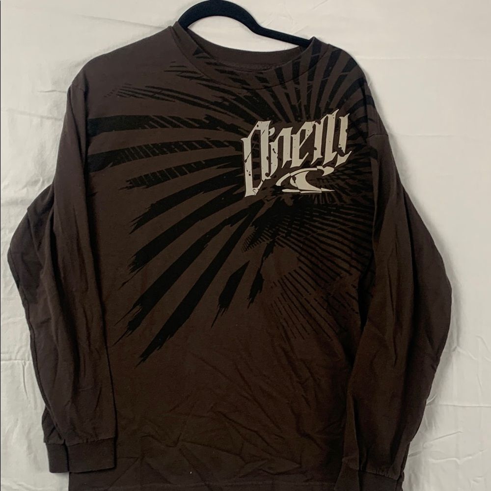 ONEILL | LARGE MEN CASUAL SURF SKATEBOARD SHIRT LONG SLEEVE | BROWN